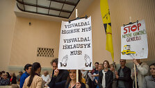 Prie&scaron; naują kelią sukilusi &Scaron;ančių benruomenė atvyko į projekto pristatymą
