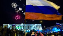 Kryme rusai džiaugiasi neteisėto referendumo i&scaron;ankstiniais rezultatais