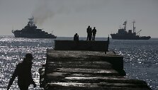 Donuzlavo ežeras, kur rusai blokuoja Ukrainos laivus