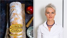Nida Degutienė ir jos keptas obuolių pyrago vyniotinis
