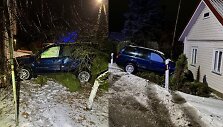 Girtos moters vairuotas visureigis sustojo atsitrenkęs į namą