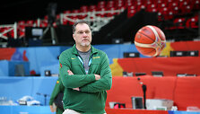 Arvydas Sabonis rinktinės treniruotėje