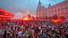 &bdquo;Liverpool&ldquo; sirgaliai užtvindė miesto centrą