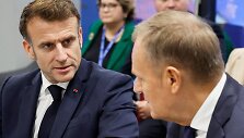 Emmanuelis Macronas ir Donaldas Tuskas / LUDOVIC MARIN / AFP