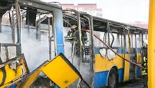 Vilniuje, Fabijoni&scaron;kių mikrorajone sudegė mar&scaron;rutinis miesto autobusas
