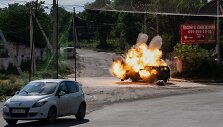 FPV drono smūgis automobiliui Kramatorske