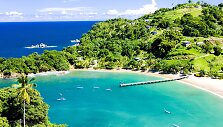 Įlanka Tobago saloje. &Scaron;ią salą bandė kolonizuoti Lietuvai pavaldi Kur&scaron;o hercogystė