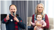Audrius Bružas; Ineta Stasiulytė su dukra Frėja 