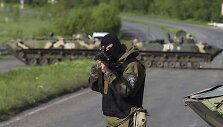 Ukrainos karys netoli Slovjansko miesto