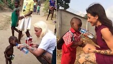 Anja Ringgren Lov&eacute;n ir mažylis Hope prie&scaron; metus ir dabar, jo pirmąją dieną mokykloje