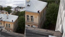 VDU darbuotojas ant stogo dirbo be apsaugų