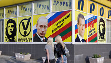 Rusijos valdžios atstovų plakatai Moldovoje
