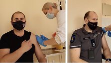 &bdquo;AstraZeneca&ldquo; vakcina paskiepyti Visagino policijos pareigūnai
