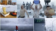Sibiro gyventojai prisigalvojo neįprastų pramogų, temperatūrai nukritus net iki -44 C