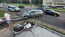 Automobilio ir motociklo susidūrimas Panevėžyje