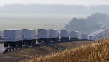 Rusijos &bdquo;humanitarinės pagalbos&ldquo; sunkvežimiai prie Voronežo miesto