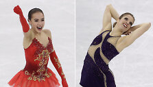 Alina Zagitova prie&scaron; Caroliną Kostner