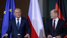 Lenkijos ministras pirmininkas Donaldas Tuskas ir Vokietijos kancleris Olafas Scholzas