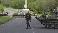 Ukrainos kariai netoli Slovjansko miesto