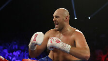 Tysonas Fury ir Tomas Schwarzas bei jų dvikova Las Vegase.