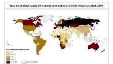 Alkoholio suvartojimas pagal valstybes