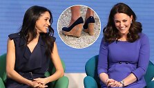 Meghan Markle ir Kate Middleton negali avėti batų su platforma &scaron;alia karalienės