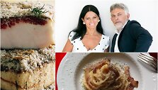 Jurga ir Paulius Jurkevičiai ir jų ruo&scaron;tas patiekalas su &bdquo;lardo di colonnata&ldquo;