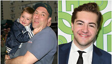 Michaelas Gandolfini tėčiui Jamesui Gandolfini ant rankų 2004 metais ir 2019 metais