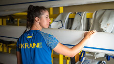 Ukrainos irkluotojos treniruojasi Trakuose