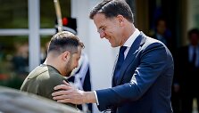 Ukrainos lyderis Volodymyras Zelenskis ir Nyderlandų premjeras Markas Rutte