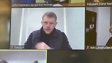 Jau teistas Kęstutis Klemauskas į teismo posėdį jungėsi nuotoliniu būdu i&scaron; &Scaron;iaulių tardymo izoliatoriaus.
