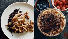 Antienos kul&scaron;elės &bdquo;confit&ldquo;  ir desertas su uogomis