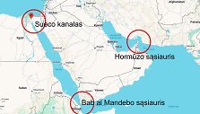 Sueco kanalas, Bab al Mandebo sąsiauris, Hormūzo sąsiauris