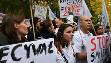 Protestuojantys Lenkijos medikai