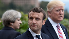 Theresa May, Emmanuelis Macronas ir Donaldas Trumpas