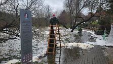Užlieta Vaclovo Into akmenų muziejaus teritorija