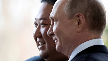 &Scaron;iaurės Korėjos lyderis Kim Jong Unas ir Rusijos prezidentas Vladimiras Putinas 