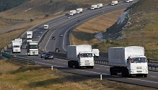 Rusijos &bdquo;humanitarinės pagalbos&ldquo; sunkvežimiai prie Voronežo miesto