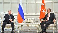 Vladimiras Putinas Baku susitiko su Recepu Tayyipu Erdoganu.