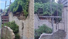 Kaune į kiemą įgriuvusi kaimynų siena sužalojo vyrą