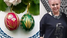 Kristina Stasė Mažukaitienė ir jos papuo&scaron;ti margučiai