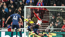&bdquo;Sunderland&ldquo; žaidėjas Brianas Brobbey pelnė antrą įvartį, kuriio i&scaron;plė&scaron;ė lygąsias 2:2.