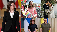 Sanna Marin su vyru Markusu R&auml;ikk&ouml;nenu, Volodymyras Zelenskis