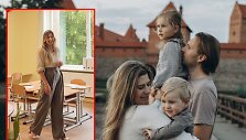 Pradinių klasių mokytoja Bianca su &scaron;eima