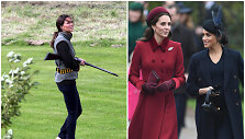 Kembridžo hercogienė Catherine per medžioklę 2009 metais ir kartu su Sasekso hercogiene Meghan per 2018-ųjų Kalėdas