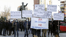 Kosovo serbų protestas Pri&scaron;tinoje