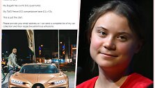Greta Thunberg (de&scaron;inėje) mokėjo atsikirsti ją provokavusiam Andrew Tate (kairėje).