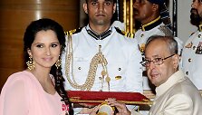 Sania Mirza ir Indijos prezidentas Pranabas Mukherjee