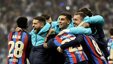 &bdquo;Barcelona&ldquo; futbolininkai, laimėję 2023 m. Ispanijos supertaurę