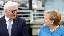 Vokietijos prezidentas Frankas-Walteris Steinmeieris ir kanclerė Angela Merkel